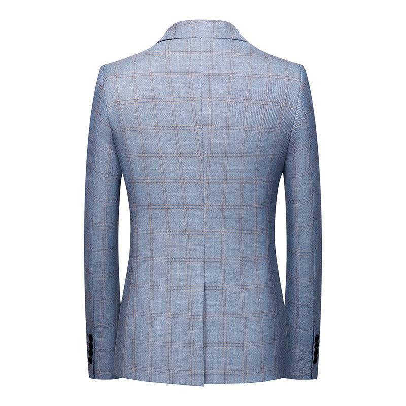 Men's Slim Fit Small Check Blazer