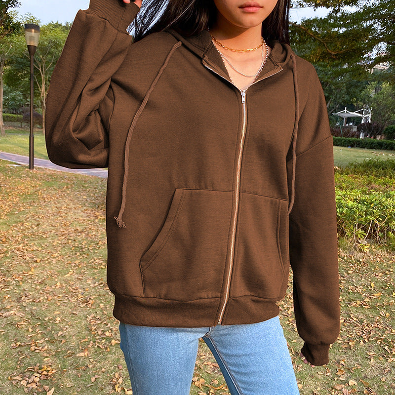 Women Zip Up Sweatshirt Hooded