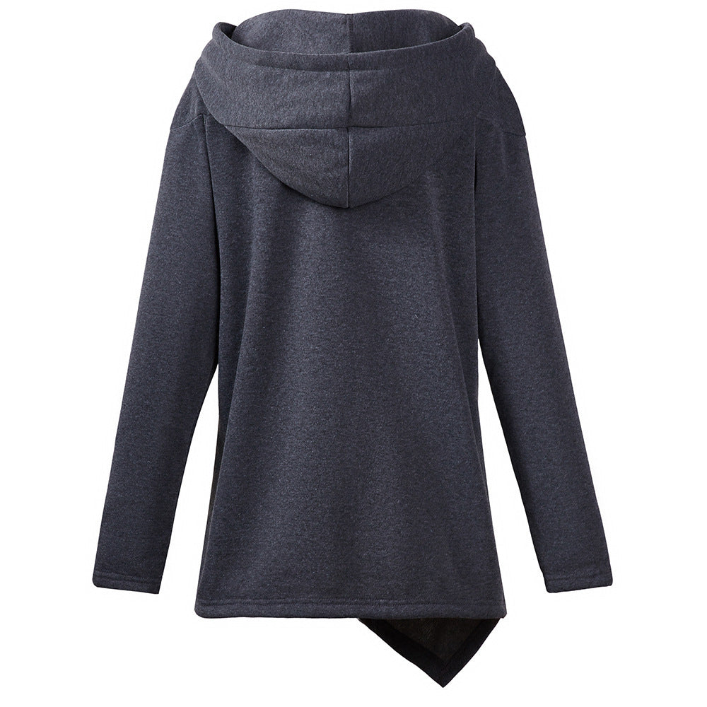 Diagonal zip sweatshirt