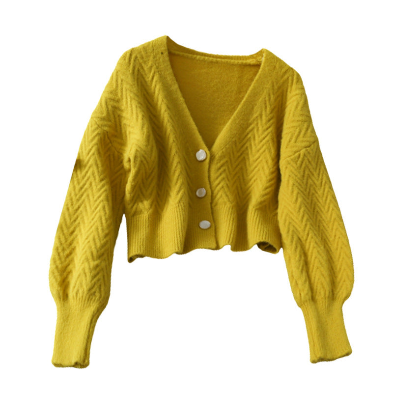 Three Button Short Cardigan