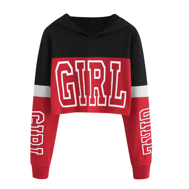 Women Crop Top Shorts Hoodies