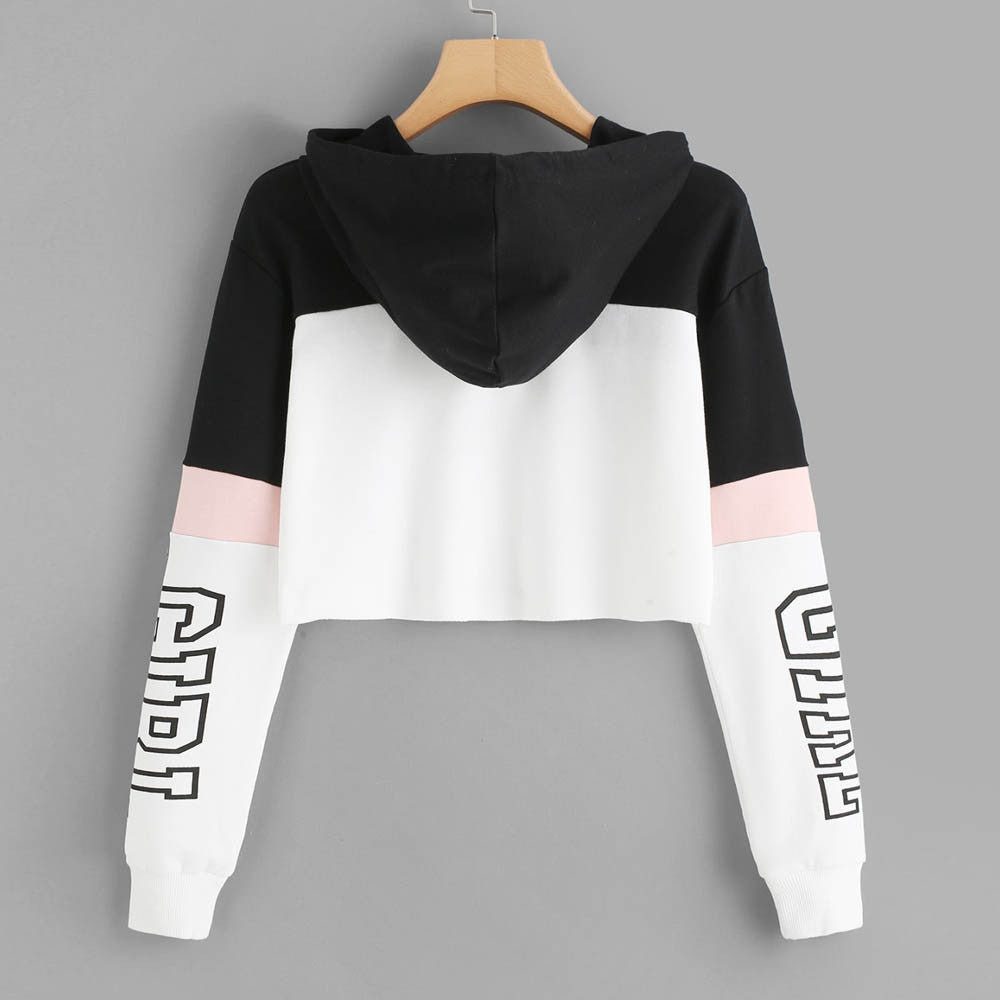 Women Crop Top Shorts Hoodies