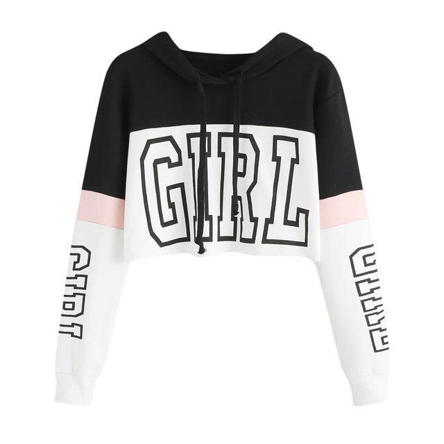 Women Crop Top Shorts Hoodies