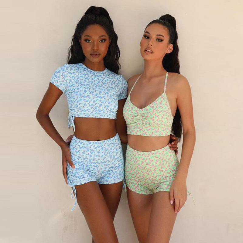 Practicing Fitness Sports Shorts Suit Women