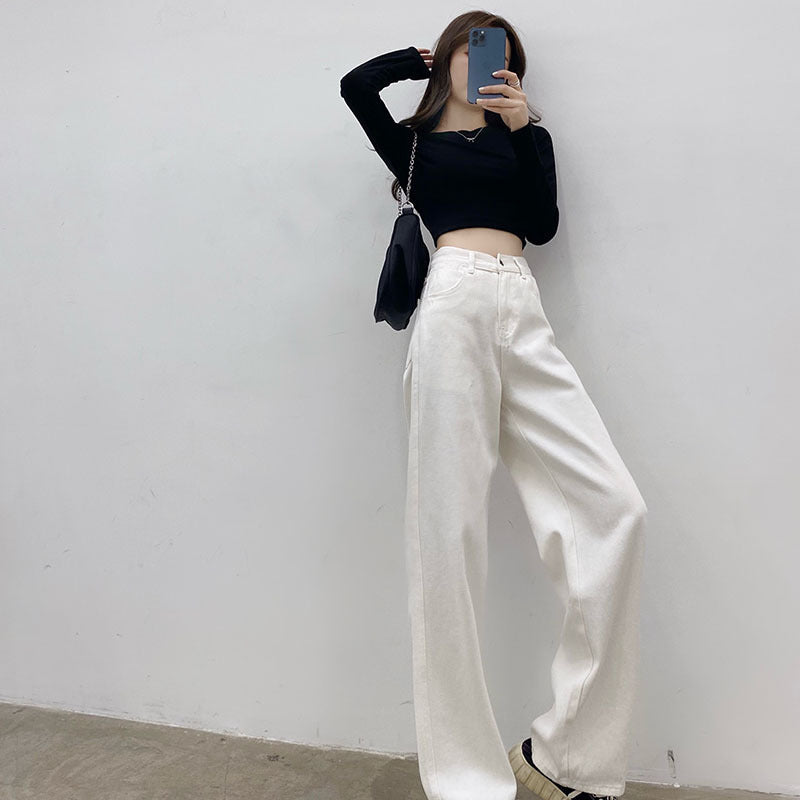 Loose Casual White Jeans Pants