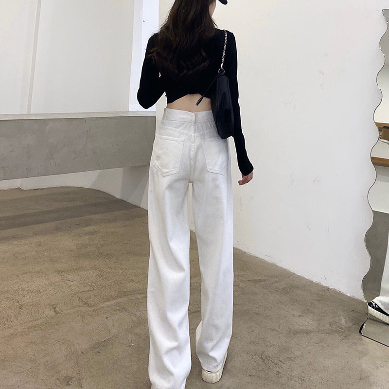 Loose Casual White Jeans Pants
