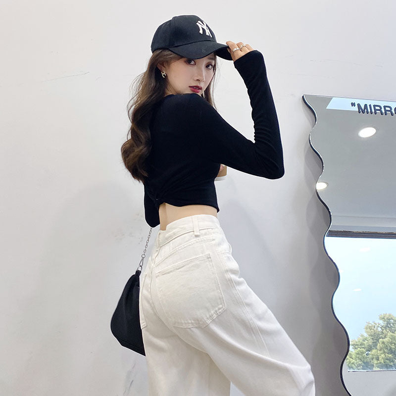 Loose Casual White Jeans Pants
