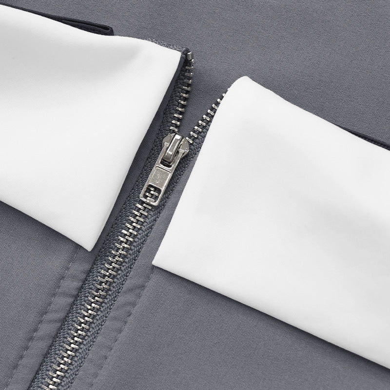 Contrast Color Vest Wide-leg Suit Pants