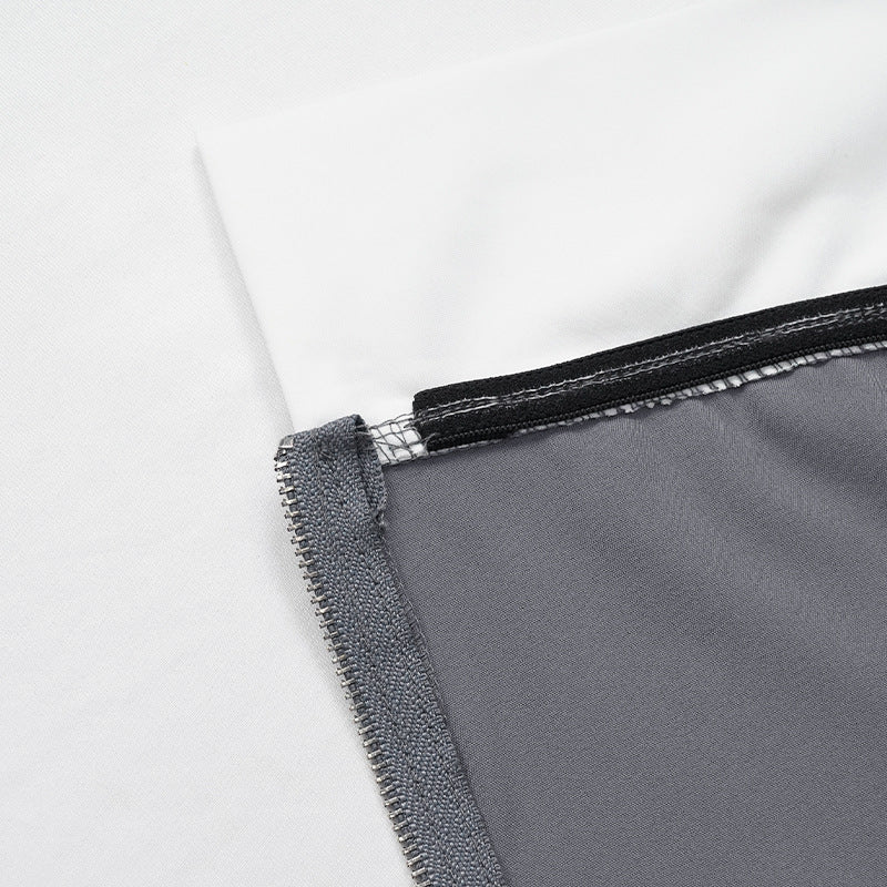 Contrast Color Vest Wide-leg Suit Pants