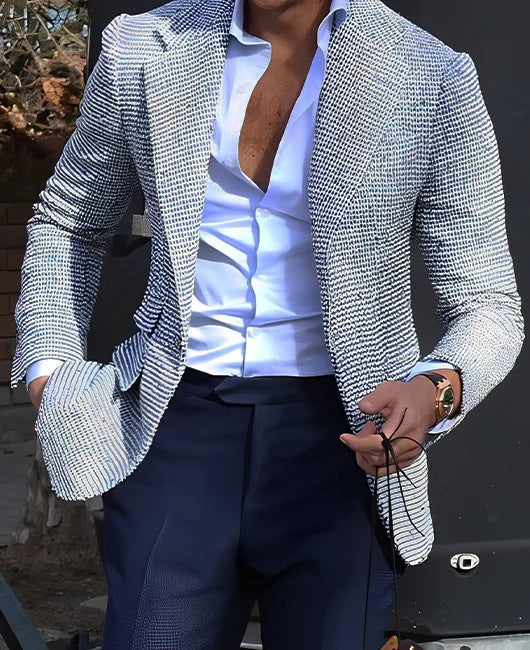 Casual Slim Fit Men's Striped Blazer