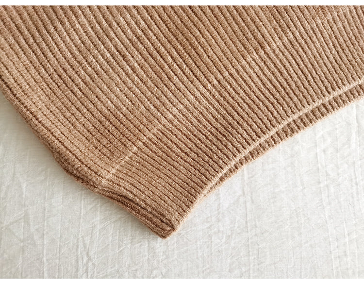 V Neck White Pullover Sweaters
