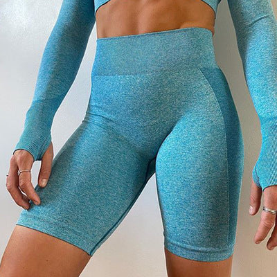 Long-sleeved Yoga Shorts Set