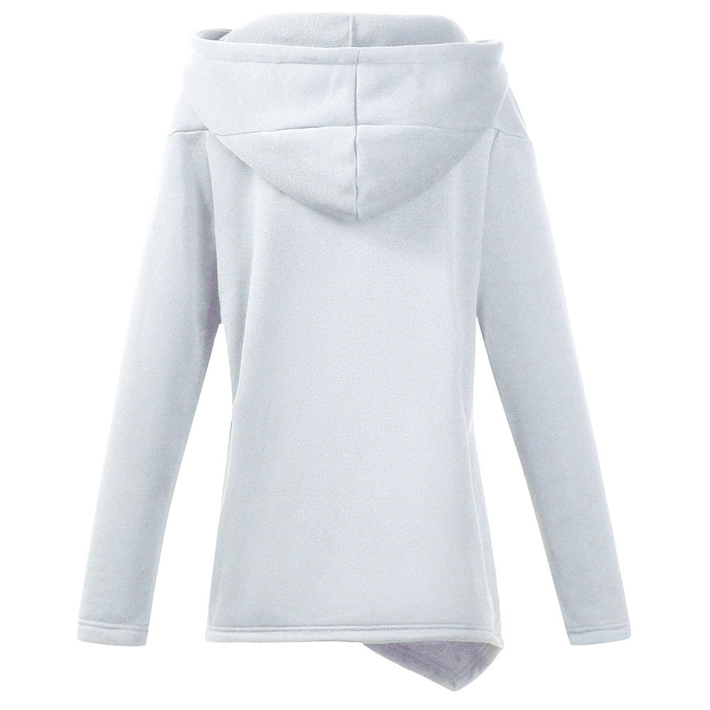 Diagonal zip sweatshirt
