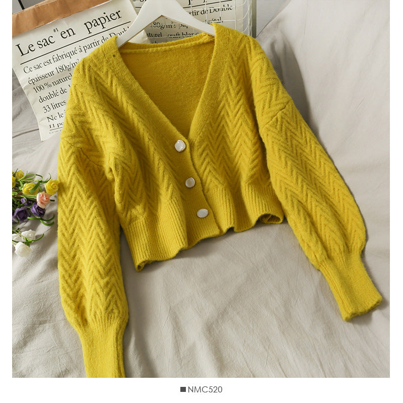Three Button Short Cardigan