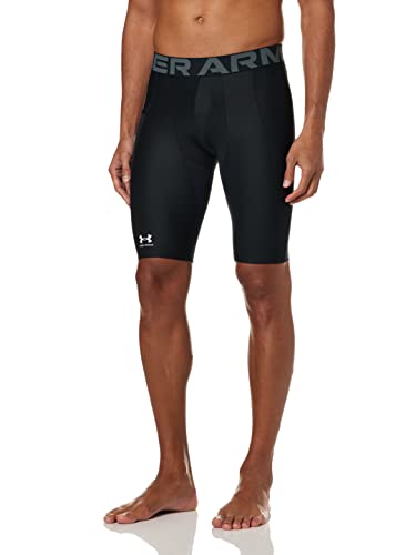 Under Armour Men's HeatGear Pocket Long Shorts , Black (001)/Pitch Gray, Large