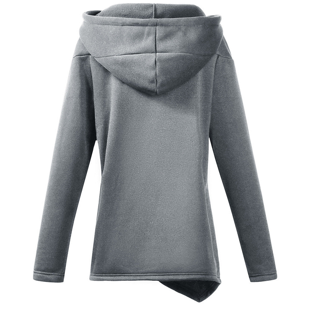 Diagonal zip sweatshirt