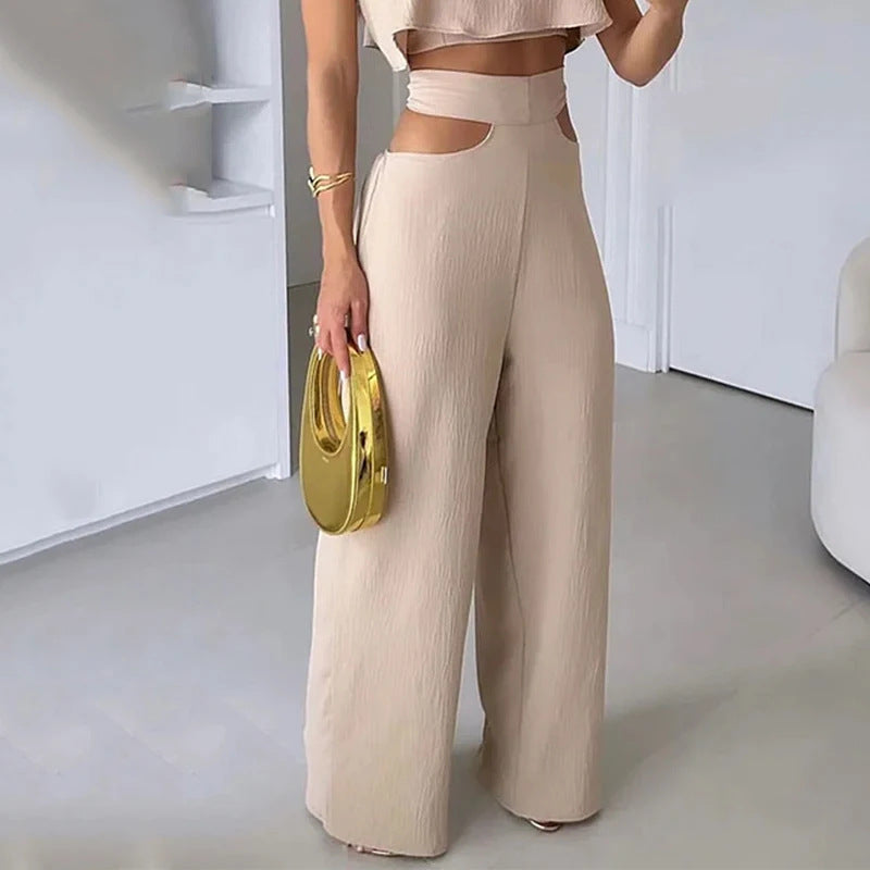 Casual Hollow-Out Trousers Suit