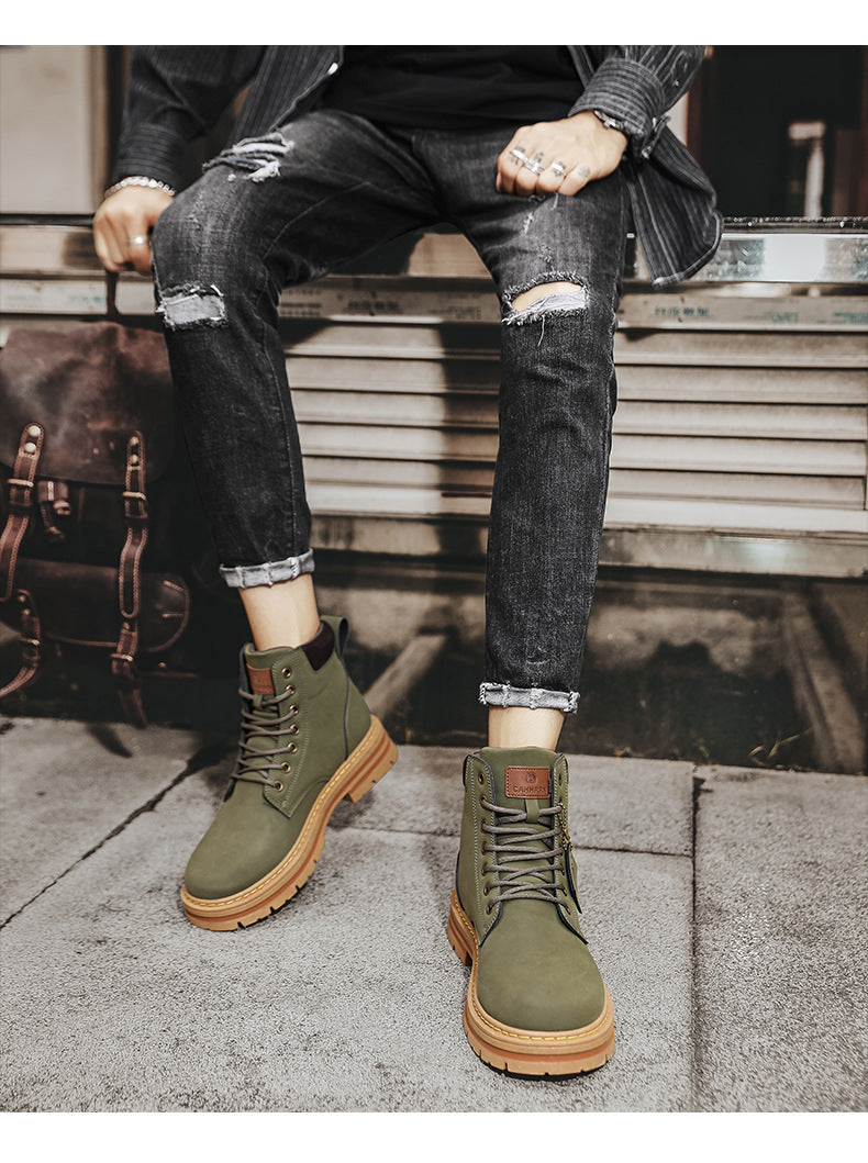 Plus Size Vintage Leather Worker Boot