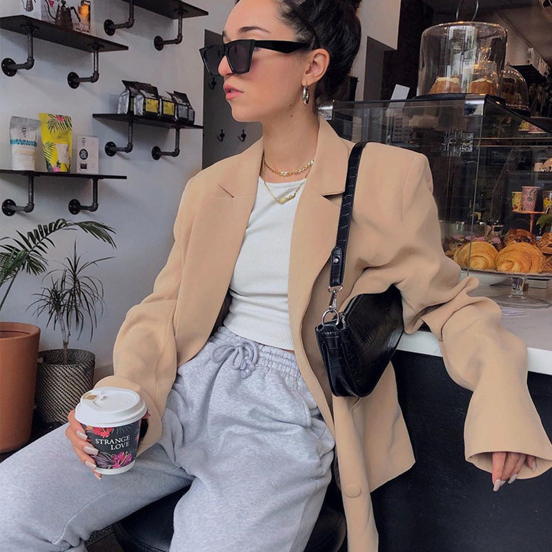 Loose Long-sleeved Retro Casual Suit