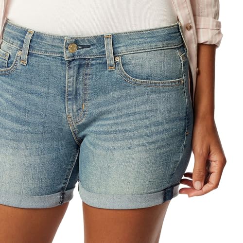 Signature by Levi Strauss & Co. Gold Women's Mid-Rise Slim Shorts (Available in Plus Size) Shorts, -Blue Ice, 16