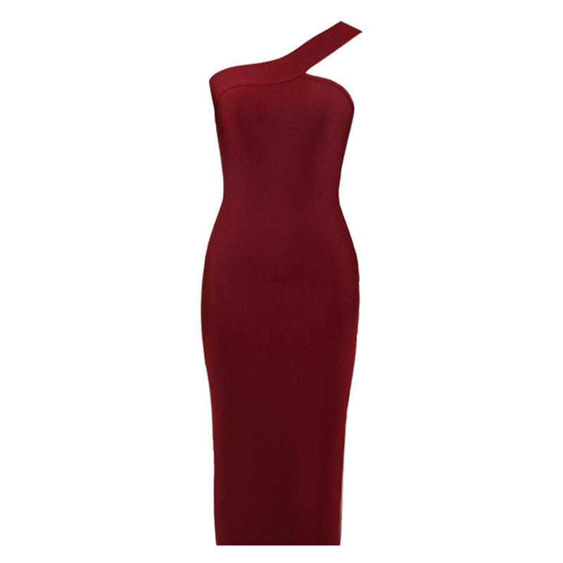 One Shoulder Temperament Dress