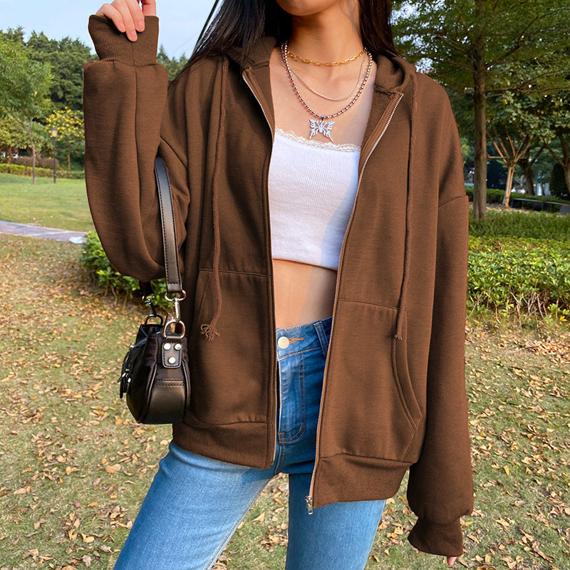 Women Zip Up Sweatshirt Hooded