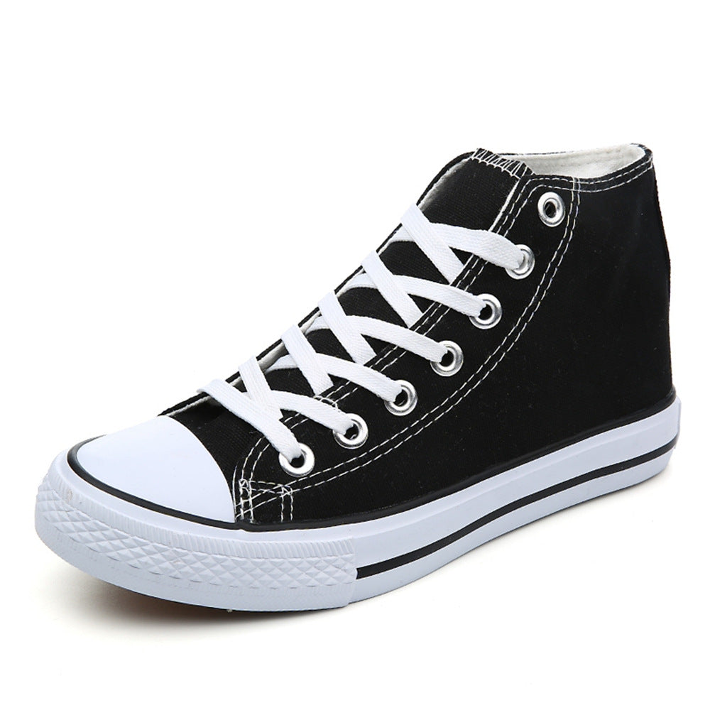 High-top Canvas Pure Color Shoes For Women