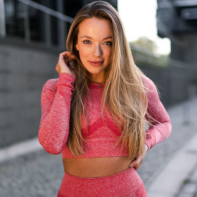 Long-sleeved Yoga Shorts Set