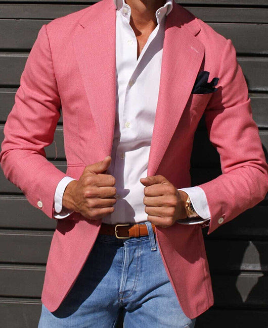 Casual Slim Fit Men's Striped Blazer