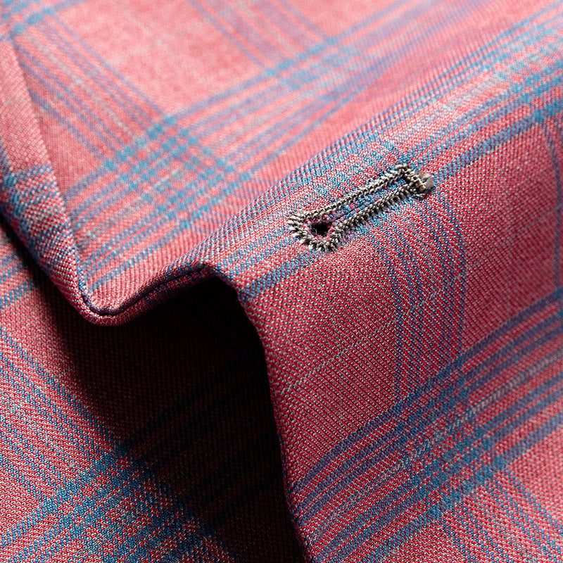 Men's Slim Fit Small Check Blazer