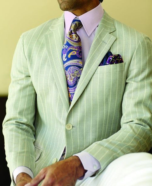 Men's Single-Row Two-button Plaid Blazer