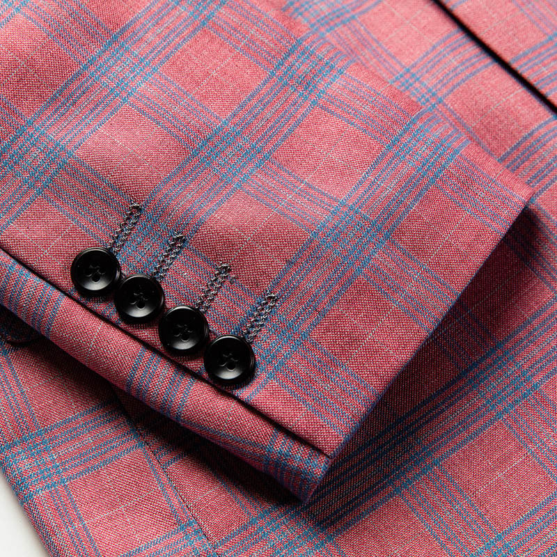 Men's Slim Fit Small Check Blazer