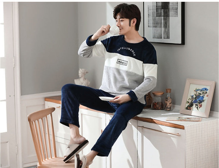 Comfortable Round Neck Warm Home Wear Casual Pajama Sets