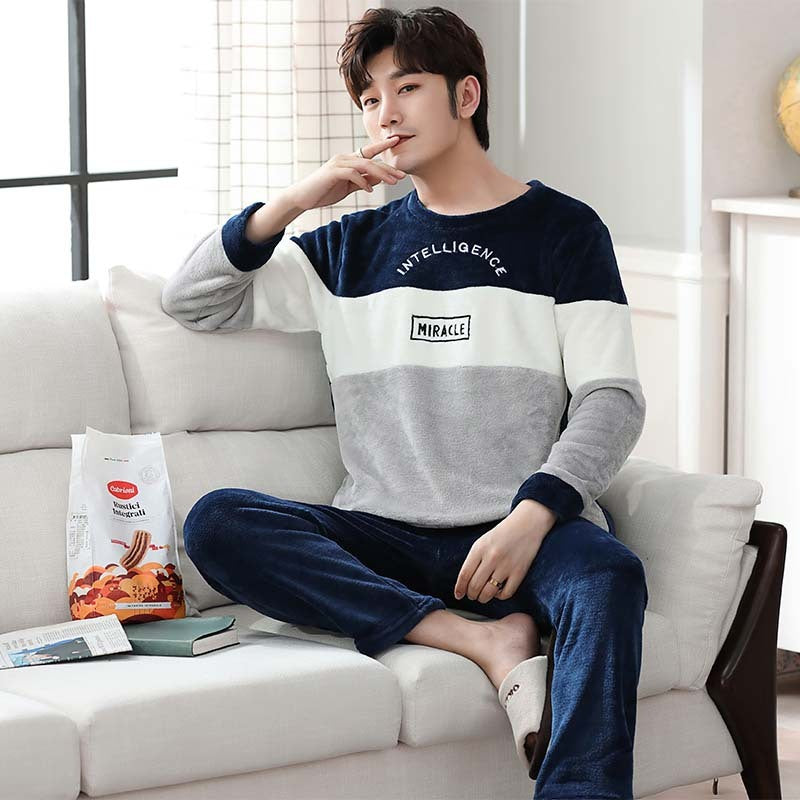 Comfortable Round Neck Warm Home Wear Casual Pajama Sets