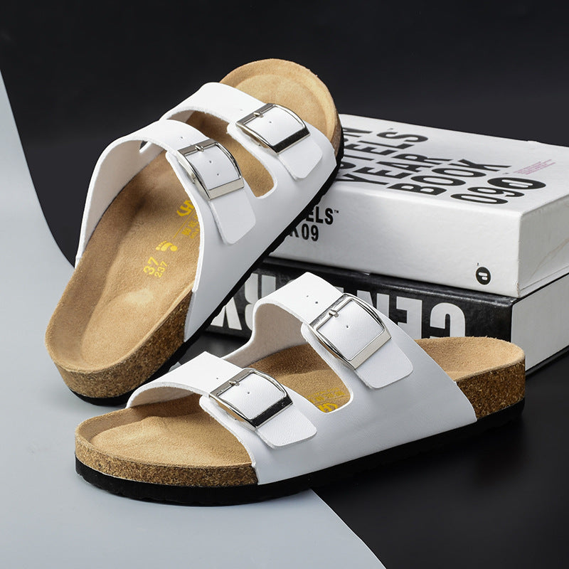 Leather Surface Boken Slippers