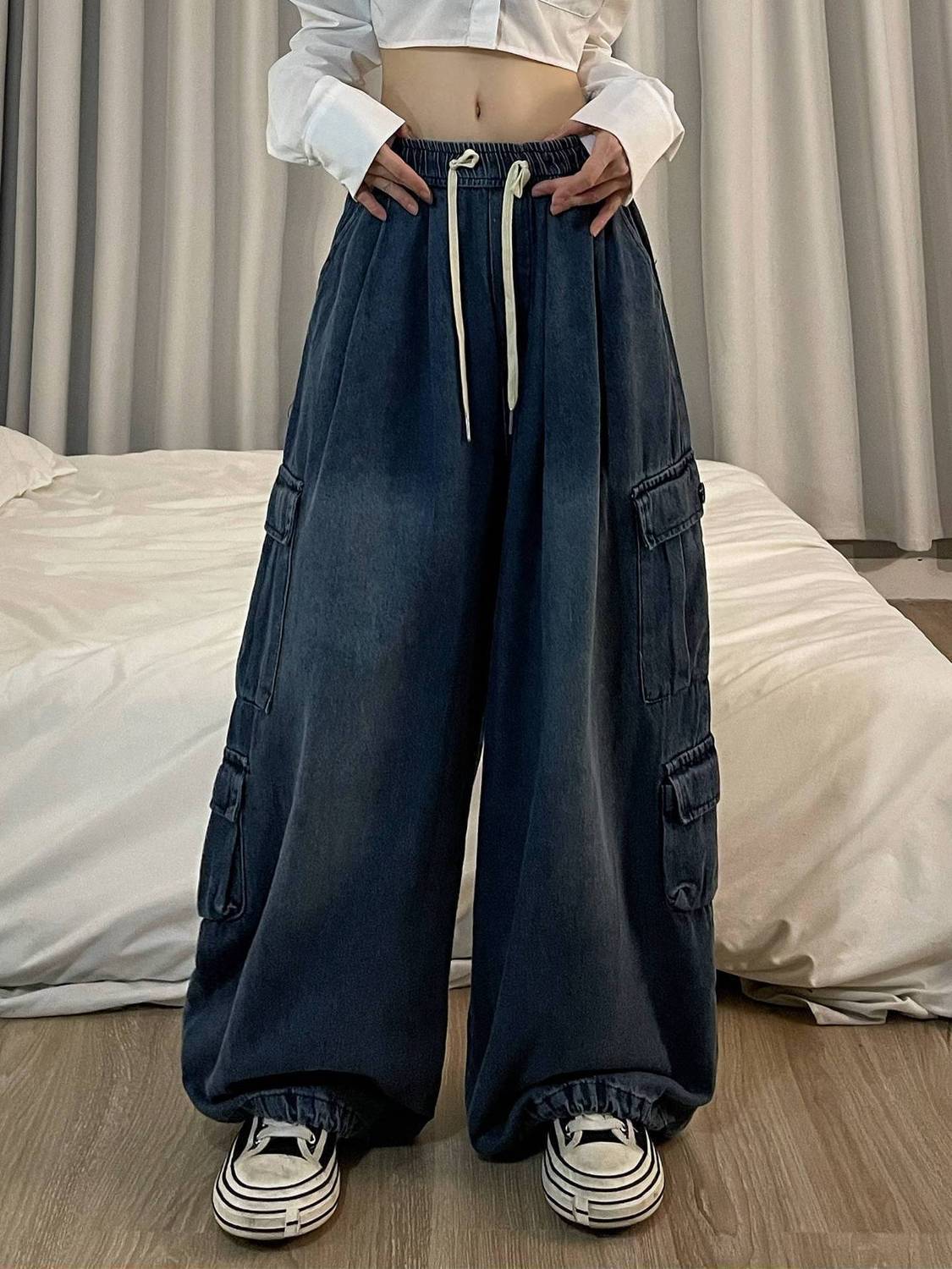 Tooling Loose Wide Leg Pants