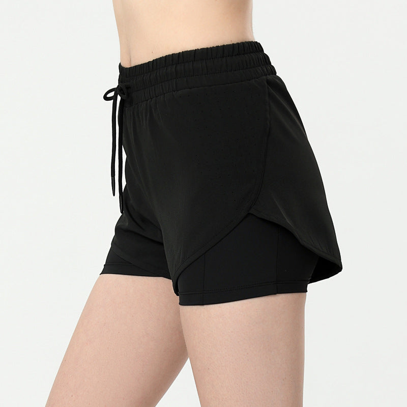 Fake Two-piece Sports Shorts For Women