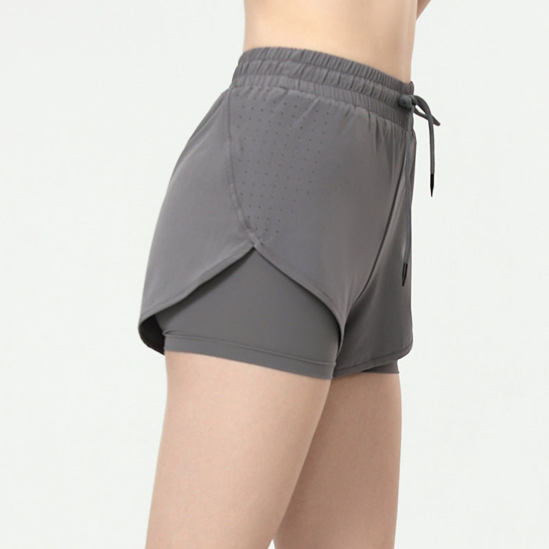 Fake Two-piece Sports Shorts For Women