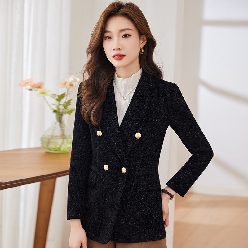 Wine Red Long Sleeve Suit Coat