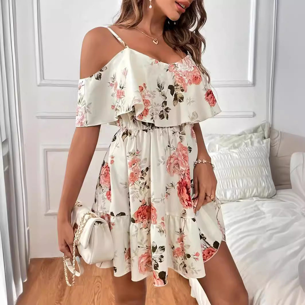 Off-Shoulder Waist Dress