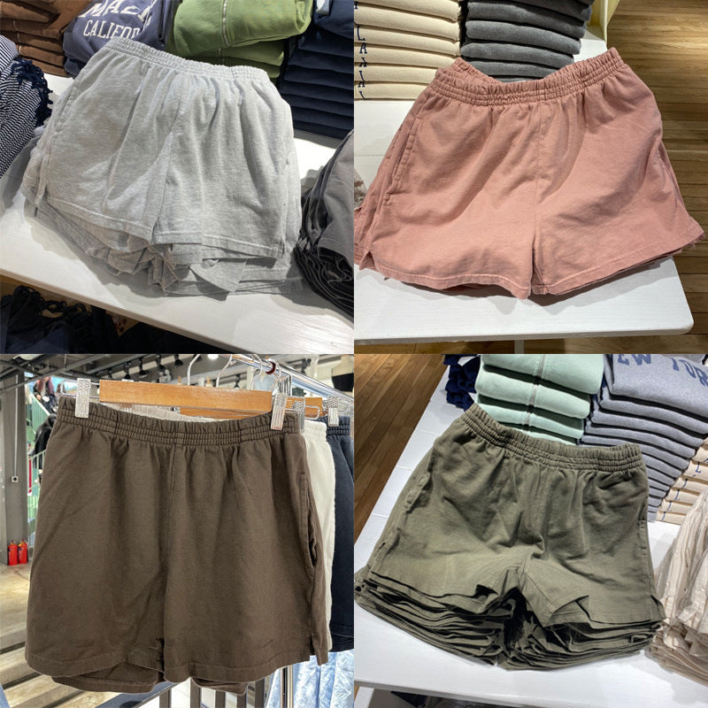 Women's Cotton Sports Casual Pure Color Split Shorts