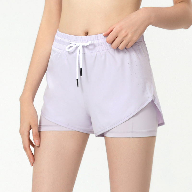 Fake Two-piece Sports Shorts For Women