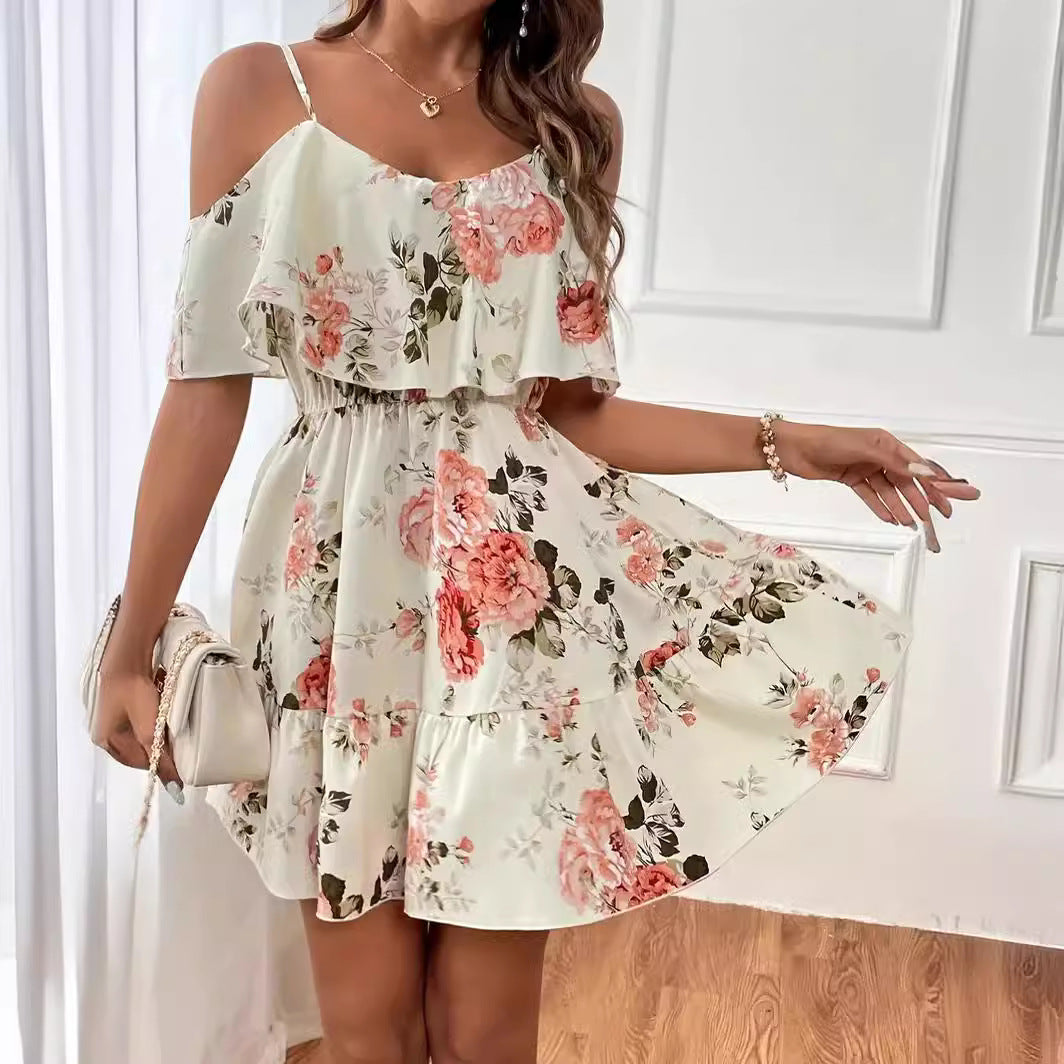 Off-Shoulder Waist Dress