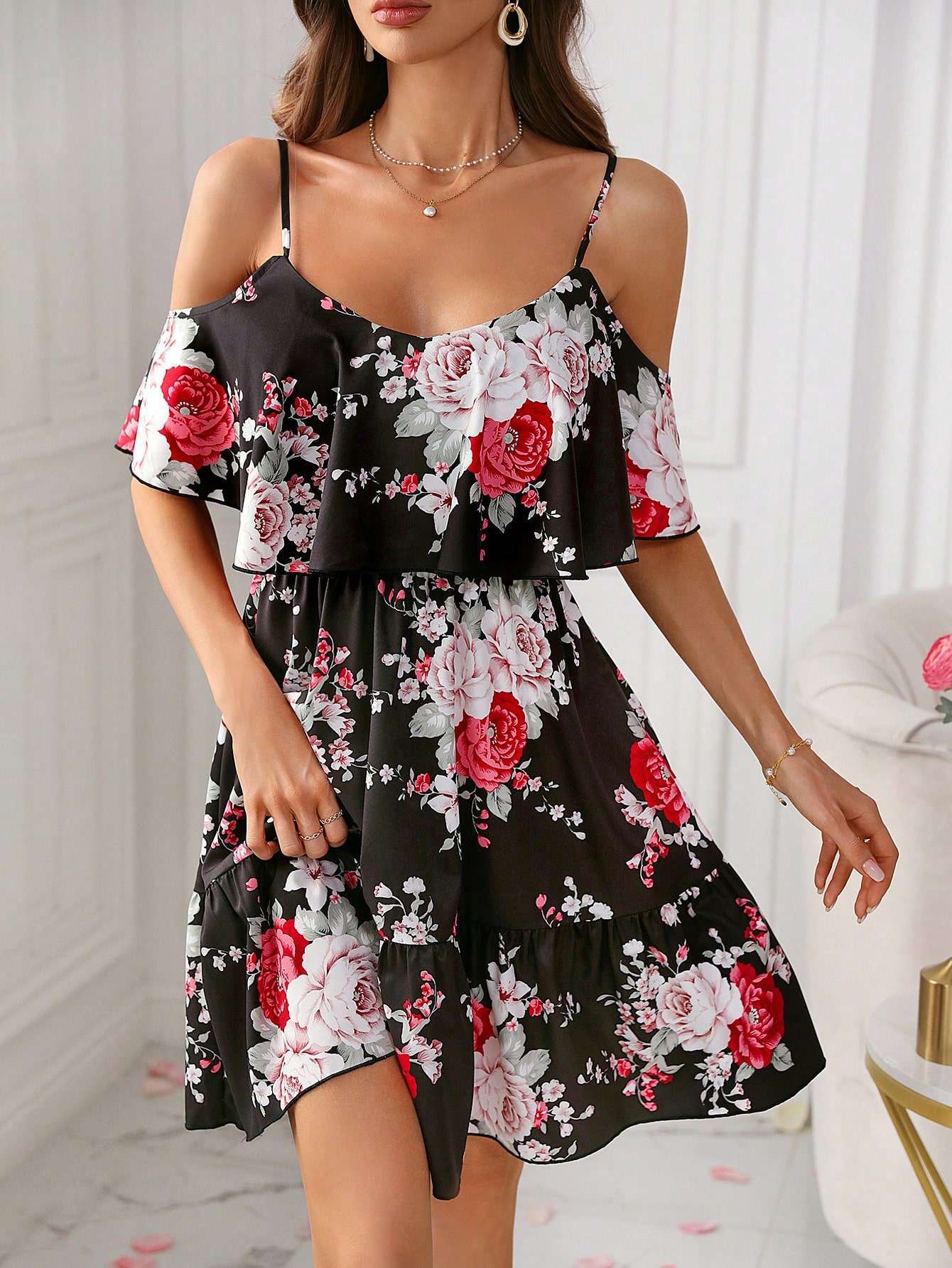 Off-Shoulder Waist Dress