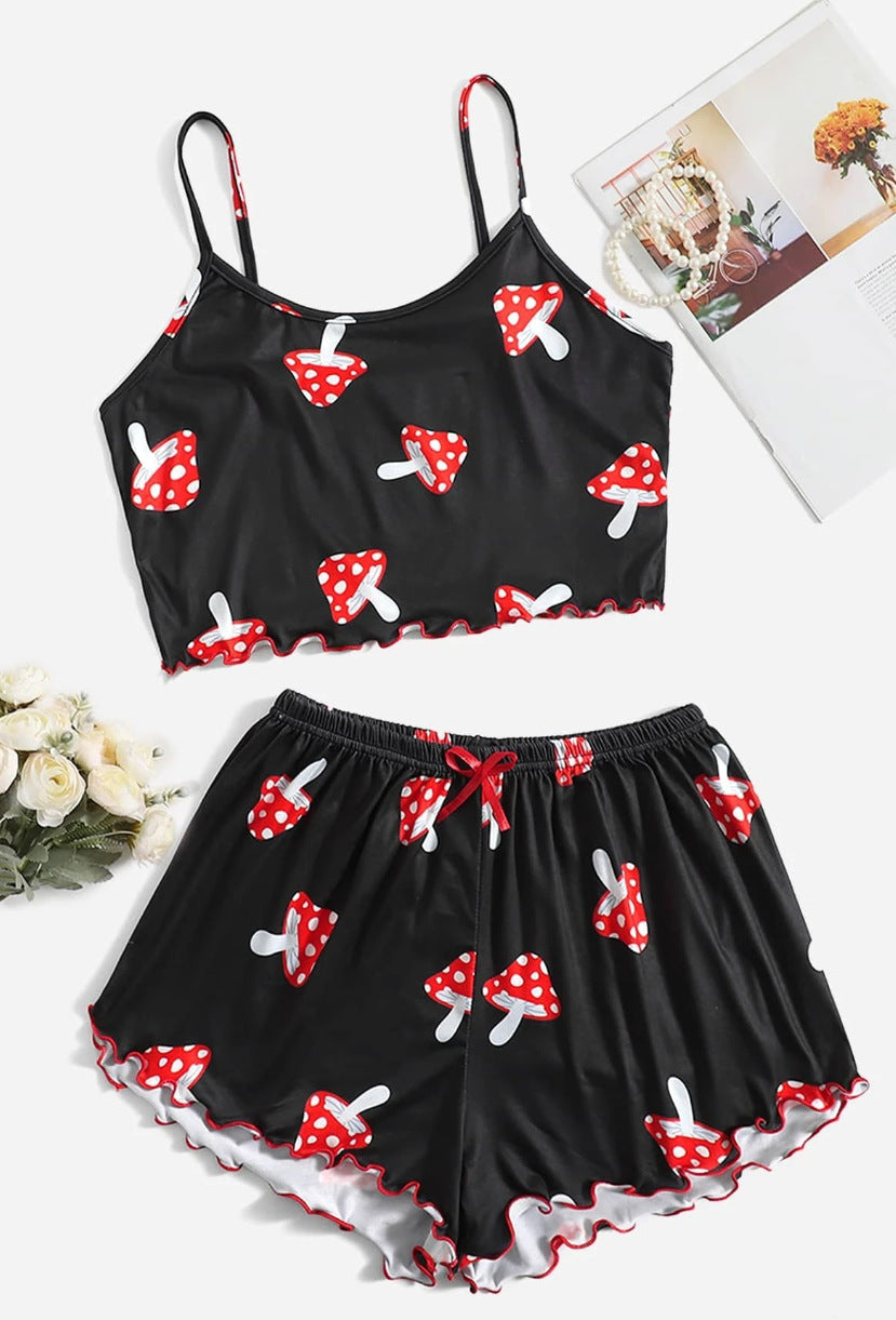 Sleeveless Vest Camisole Top Shorts Pajamas Homewear