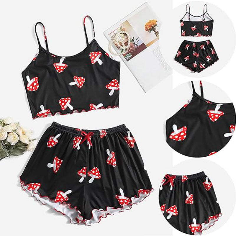 Sleeveless Vest Camisole Top Shorts Pajamas Homewear