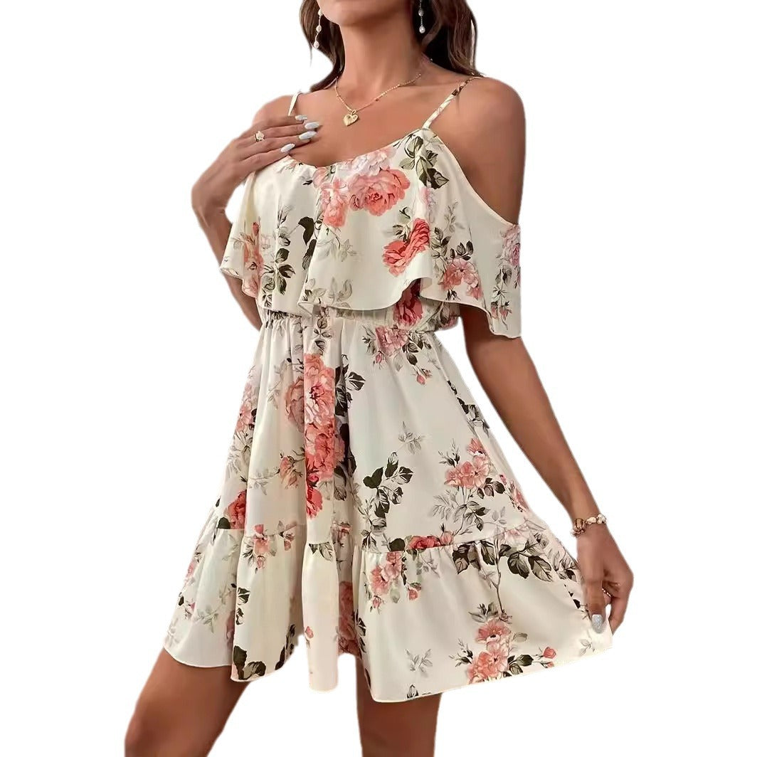 Off-Shoulder Waist Dress