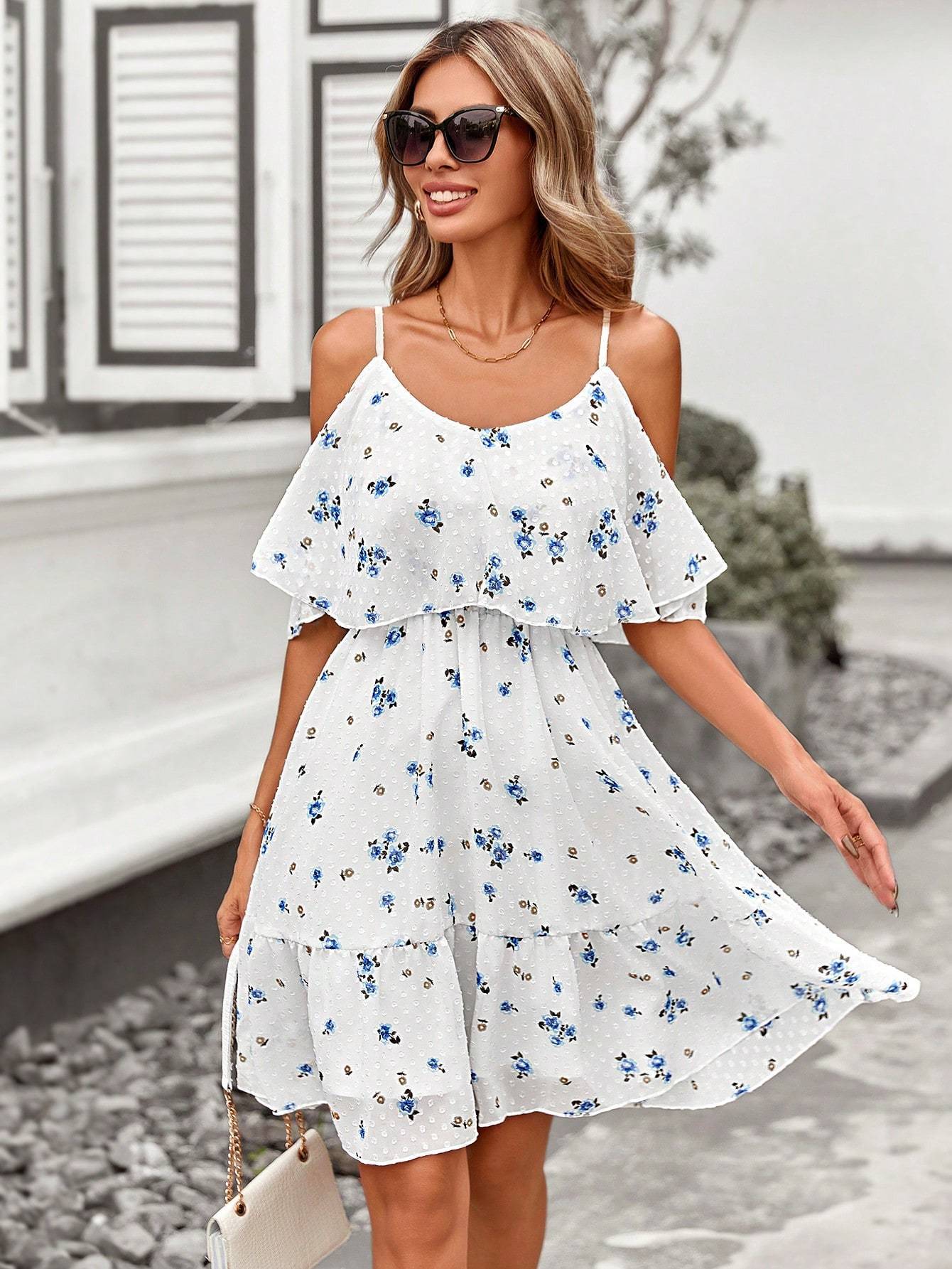 Off-Shoulder Waist Dress