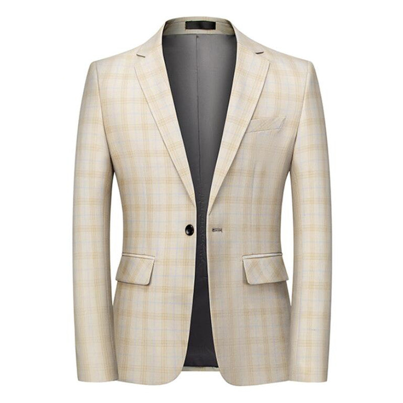 Men's Slim Fit Small Check Blazer