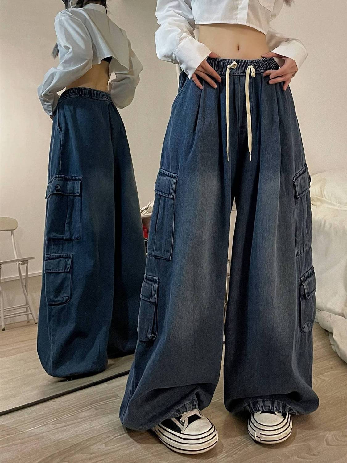 Tooling Loose Wide Leg Pants